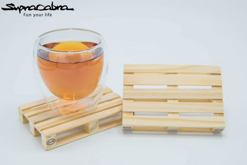 Double Walled Glass (Set of 2) on our Pallet Coasters by Supracabra.com - Fun your life