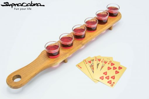 Wooden Shot Glass Server with our Gold Playing Cards by Supracabra.com - Fun your life