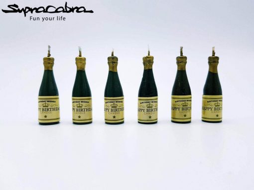 Champagne Bottle Candles (Set of 6) lined up by Supracabra.com - Fun your life