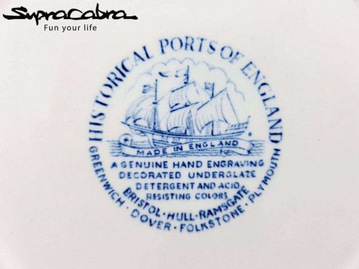 Historical Ports of England Blue Plate genuine stamp by Supracabra.com - Fun your life